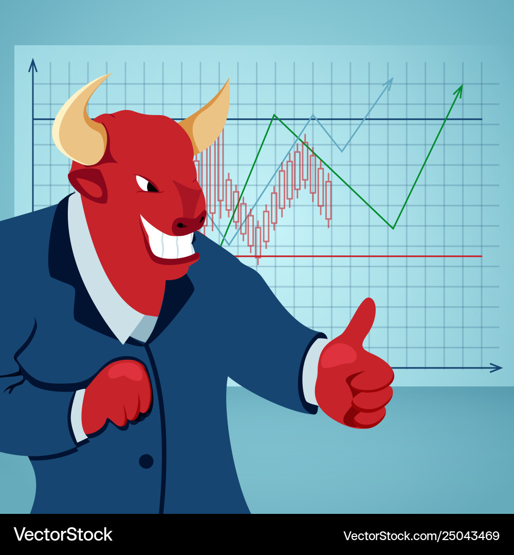 Red bull character increase cryptocurrency trade – Royalty-Free Vector |  VectorStock