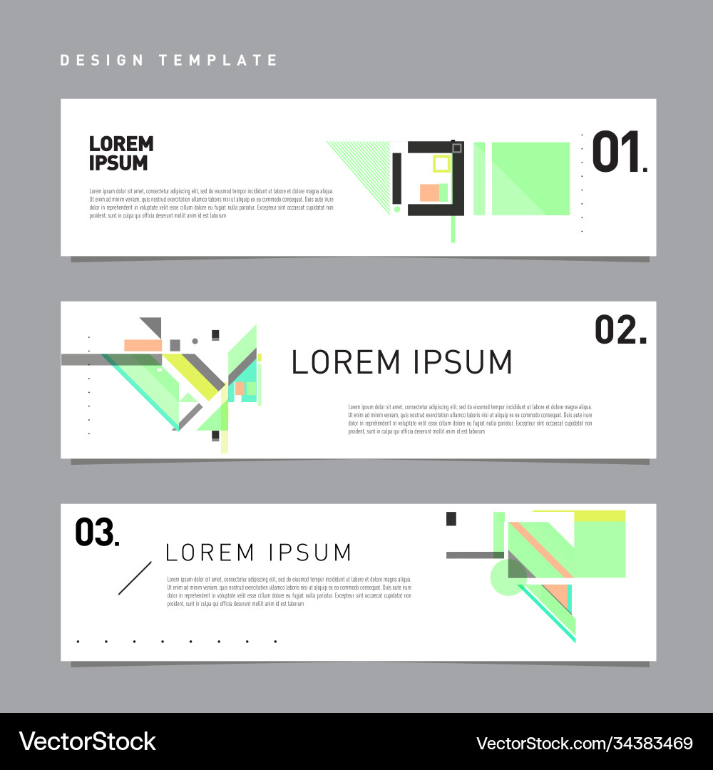 Set abstract banner web design template retro Set abstract banner web design template retro Vector Image