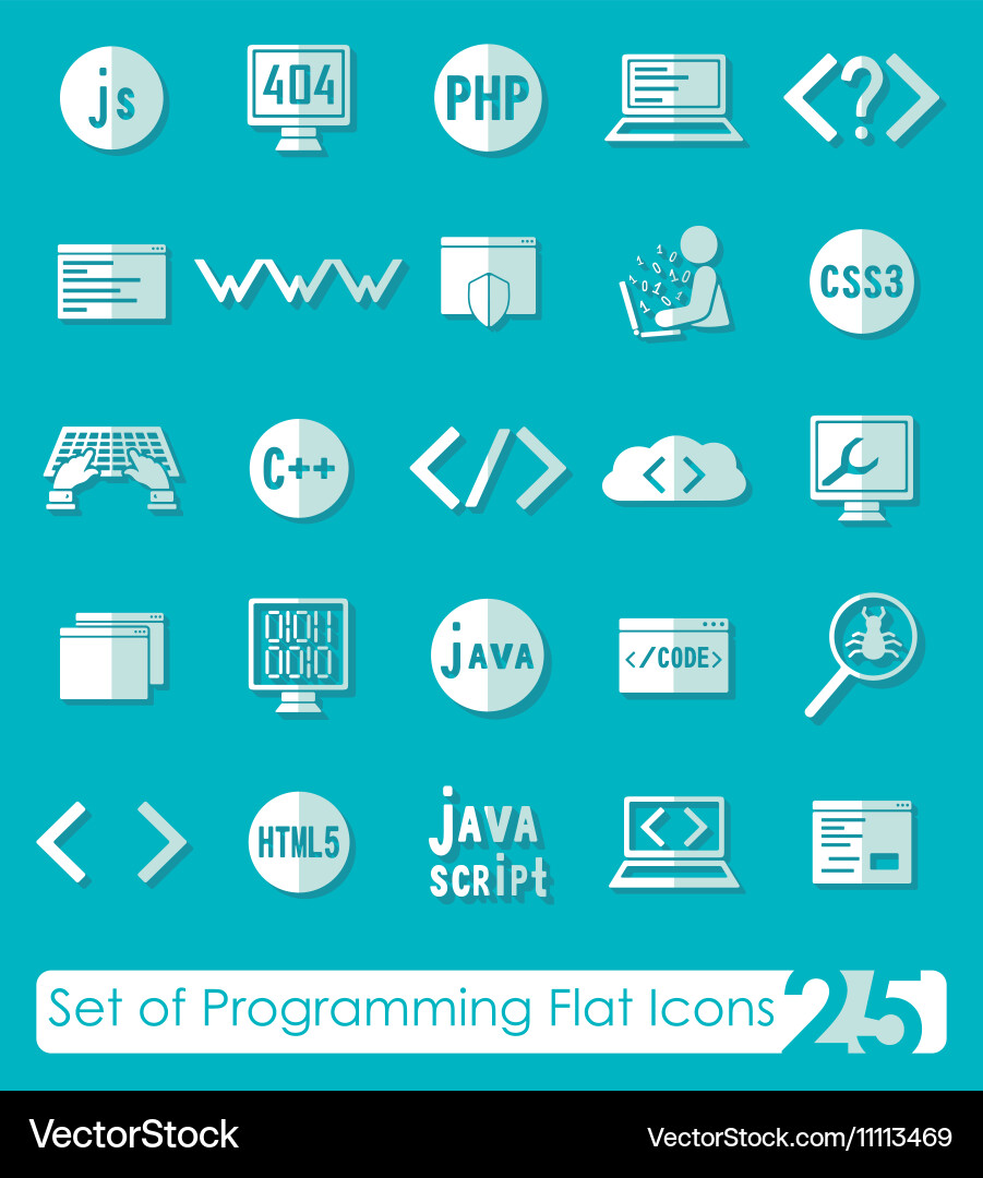 Set of programming icons vector image