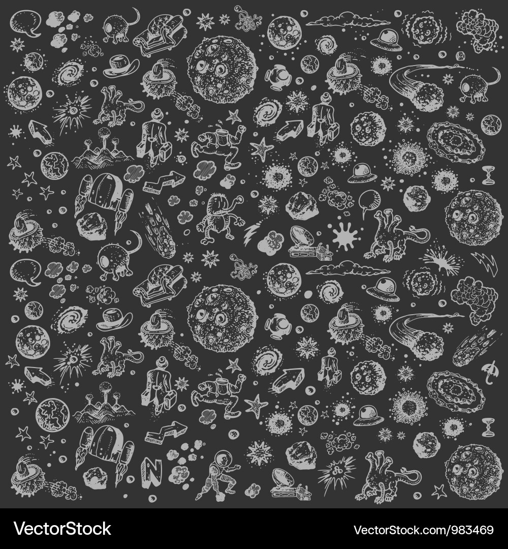 Space Pattern - Celestial Elemente Vektorbild