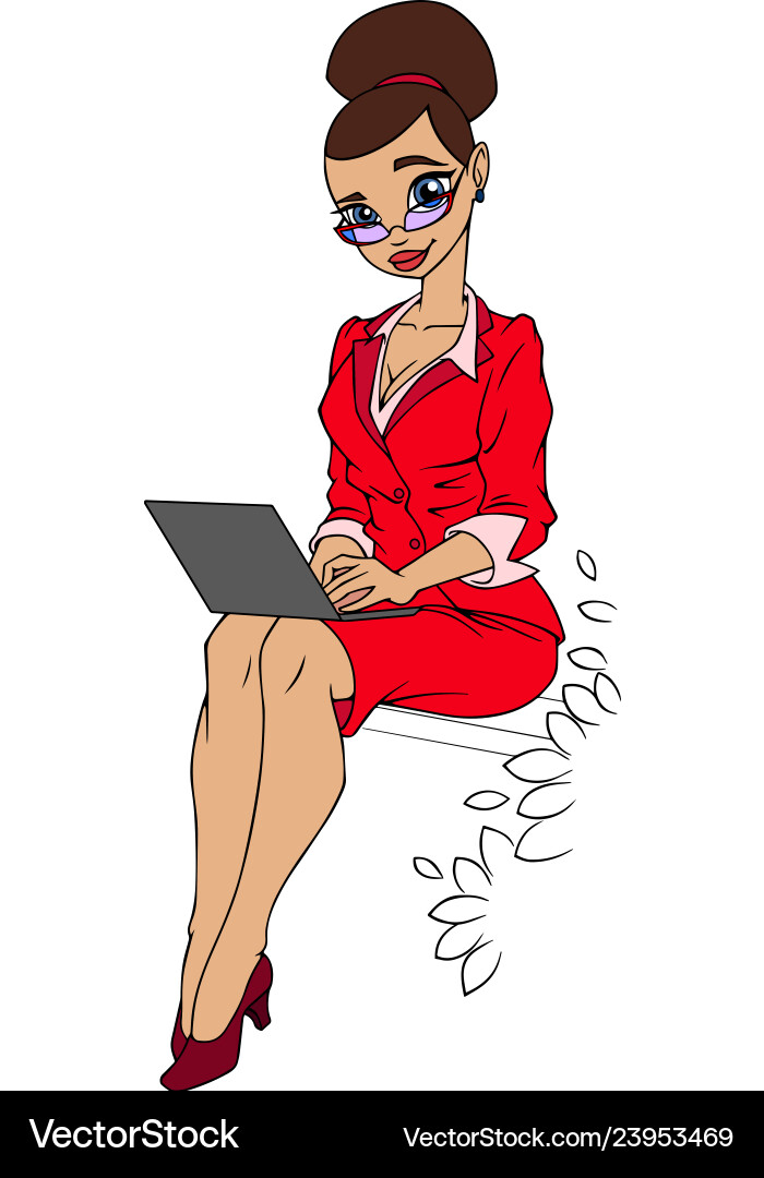 Stylish Business Woman Portrait vector image