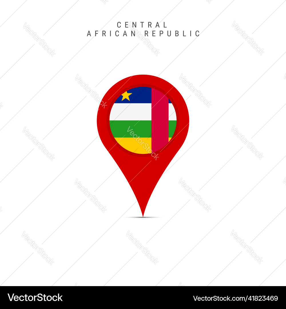 Teardrop map marker with flag of central african Teardrop map marker with flag of central african vector image
