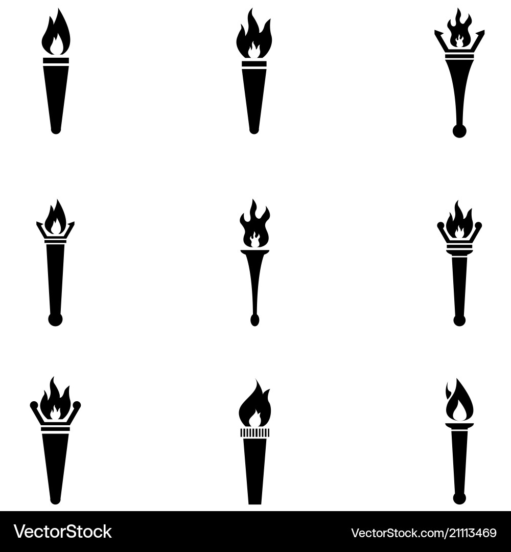 Torch icon set Vector Image