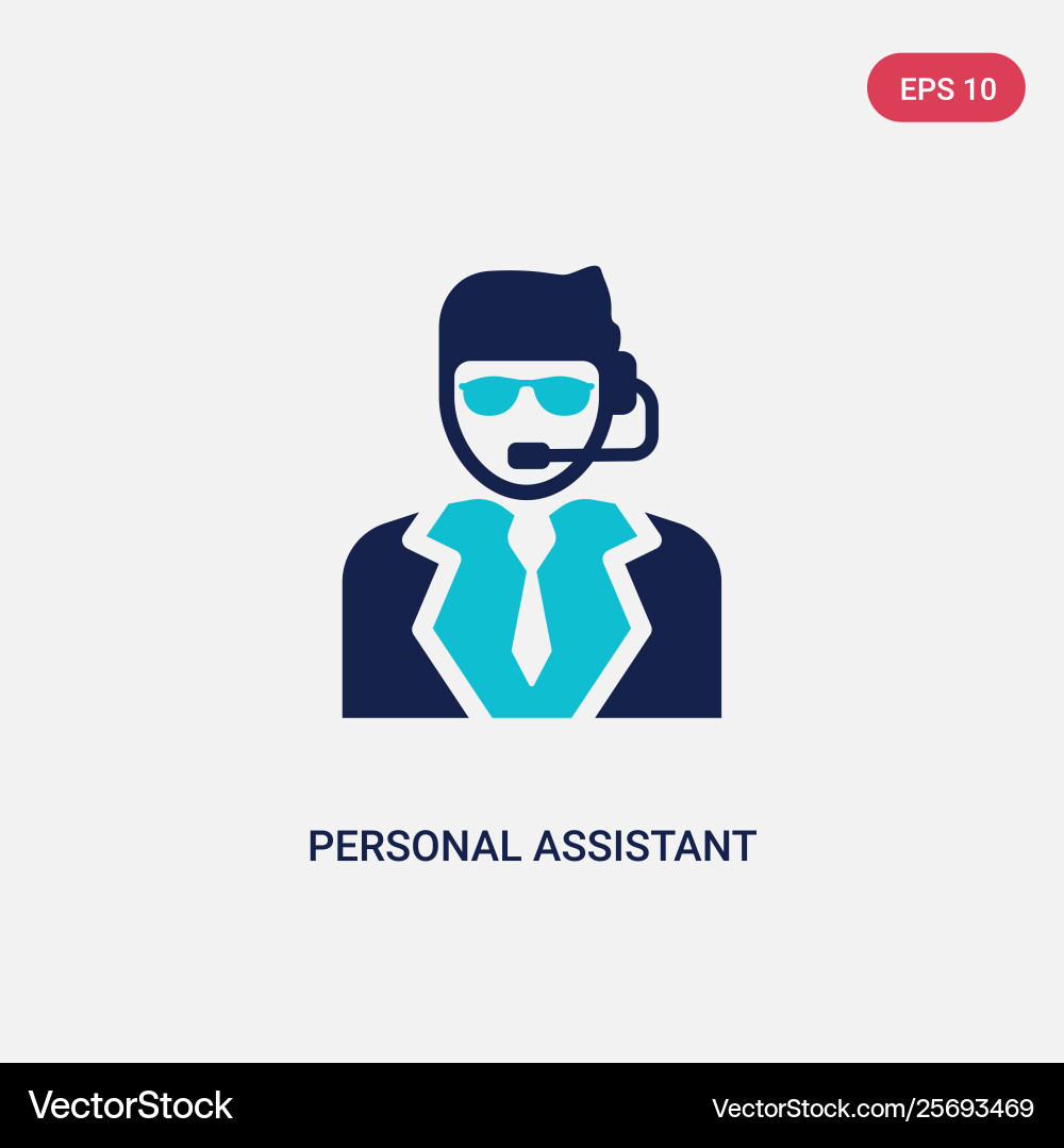 Two color personal assistant icon from artificial vector image