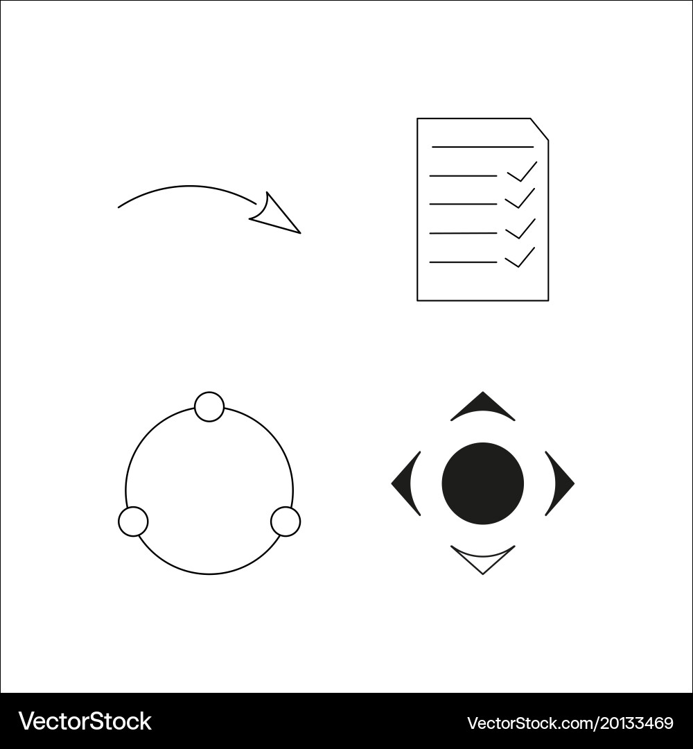 Web simple linear icon setsimple outline icons vector image