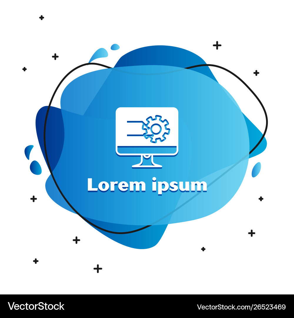 White computer monitor with graph chart icon White computer monitor with graph chart icon vector image
