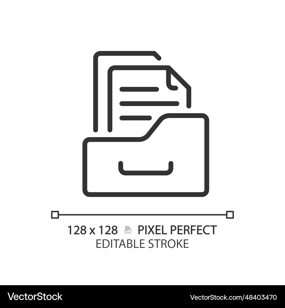 2d customizable folder thin linear black icon 2d customizable folder thin linear black icon vector image