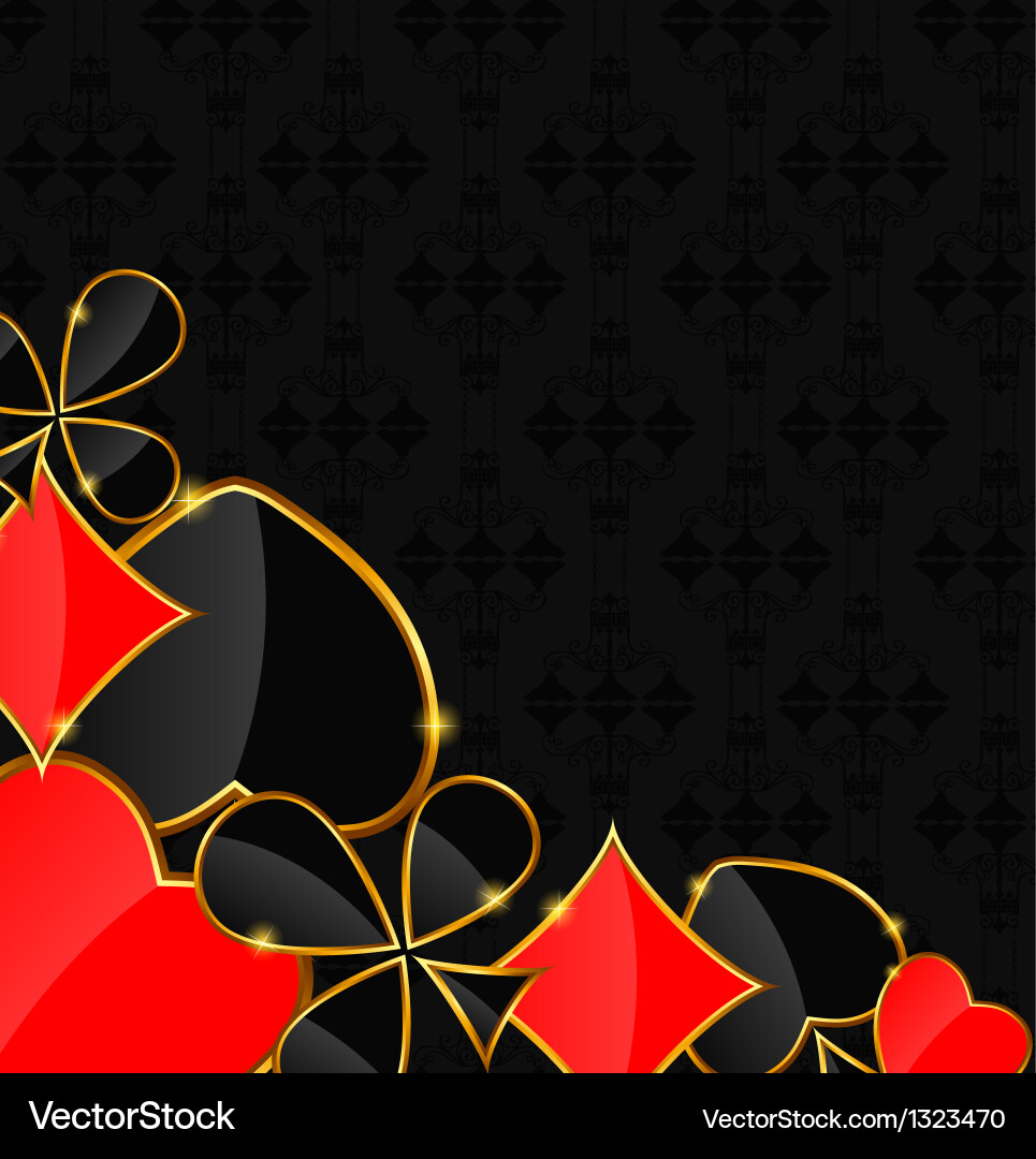 Abstract background with card suits for design vector image