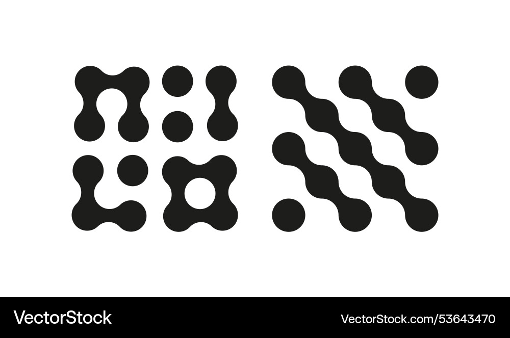 Abstract blob icon set of metaball logo Abstract blob icon set of metaball logo vector image