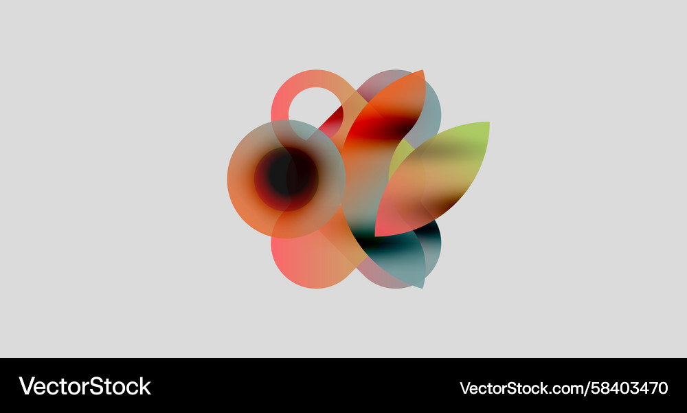 Abstract shapes overlap creating vibrant color Vector Image