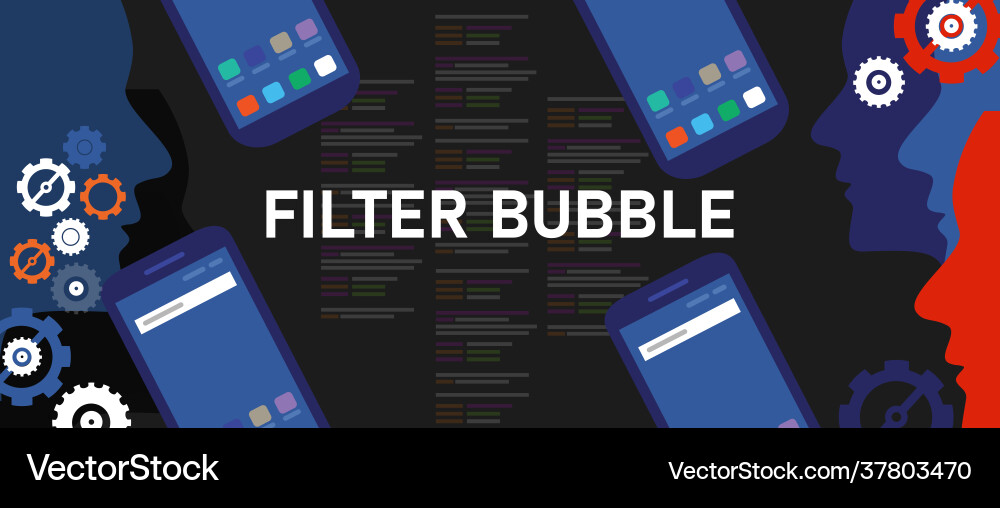 Algorithmic Filter Bubbles vector image