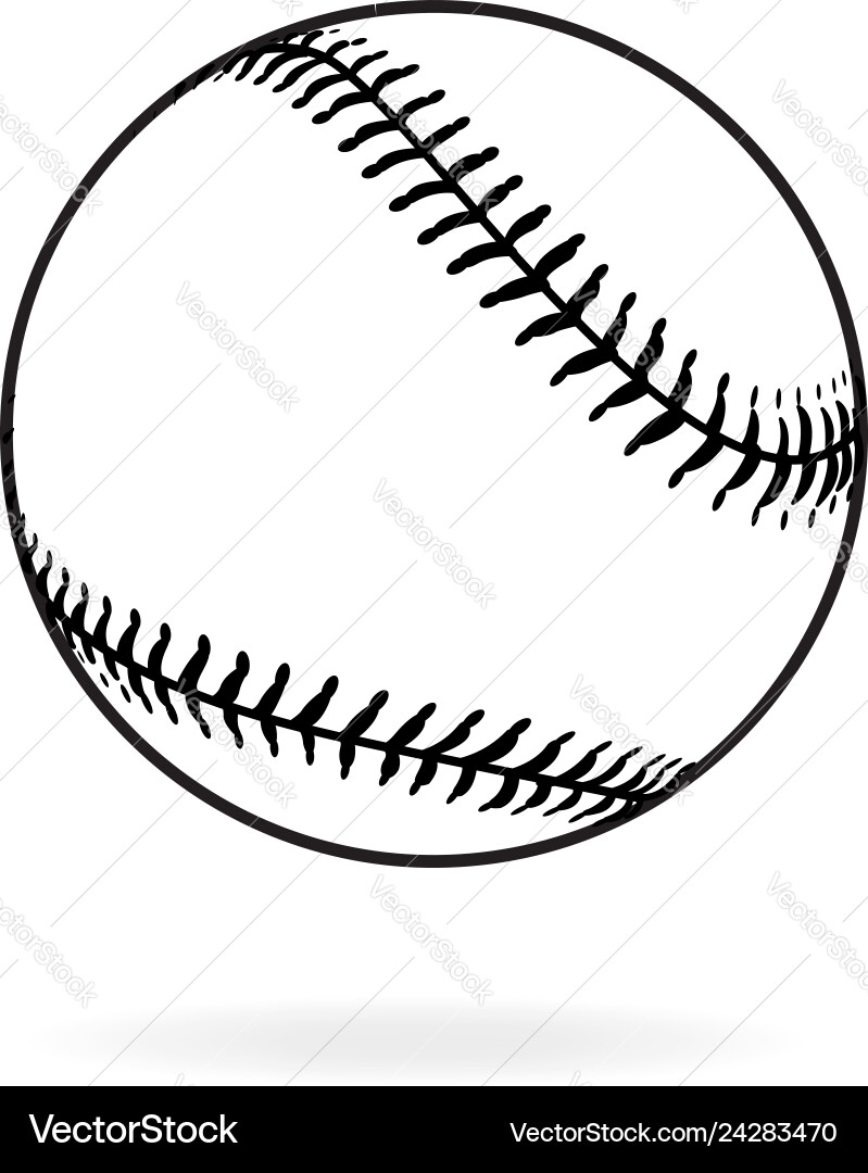 Baseball black and white vector image