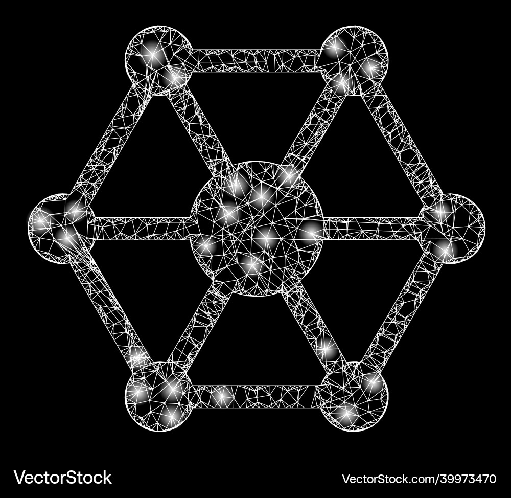 Bright linear mesh iot with lightspots Bright linear mesh iot with lightspots vector image