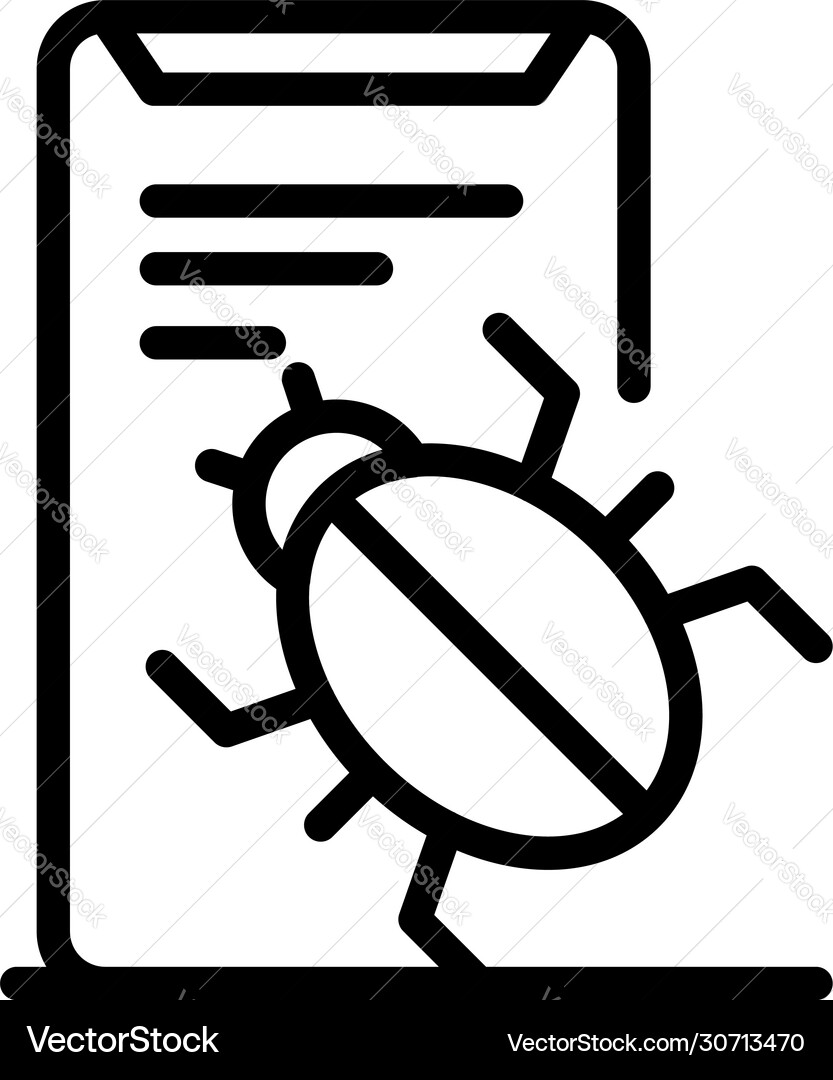 Bug in app icon outline style Bug in app icon outline style vector image