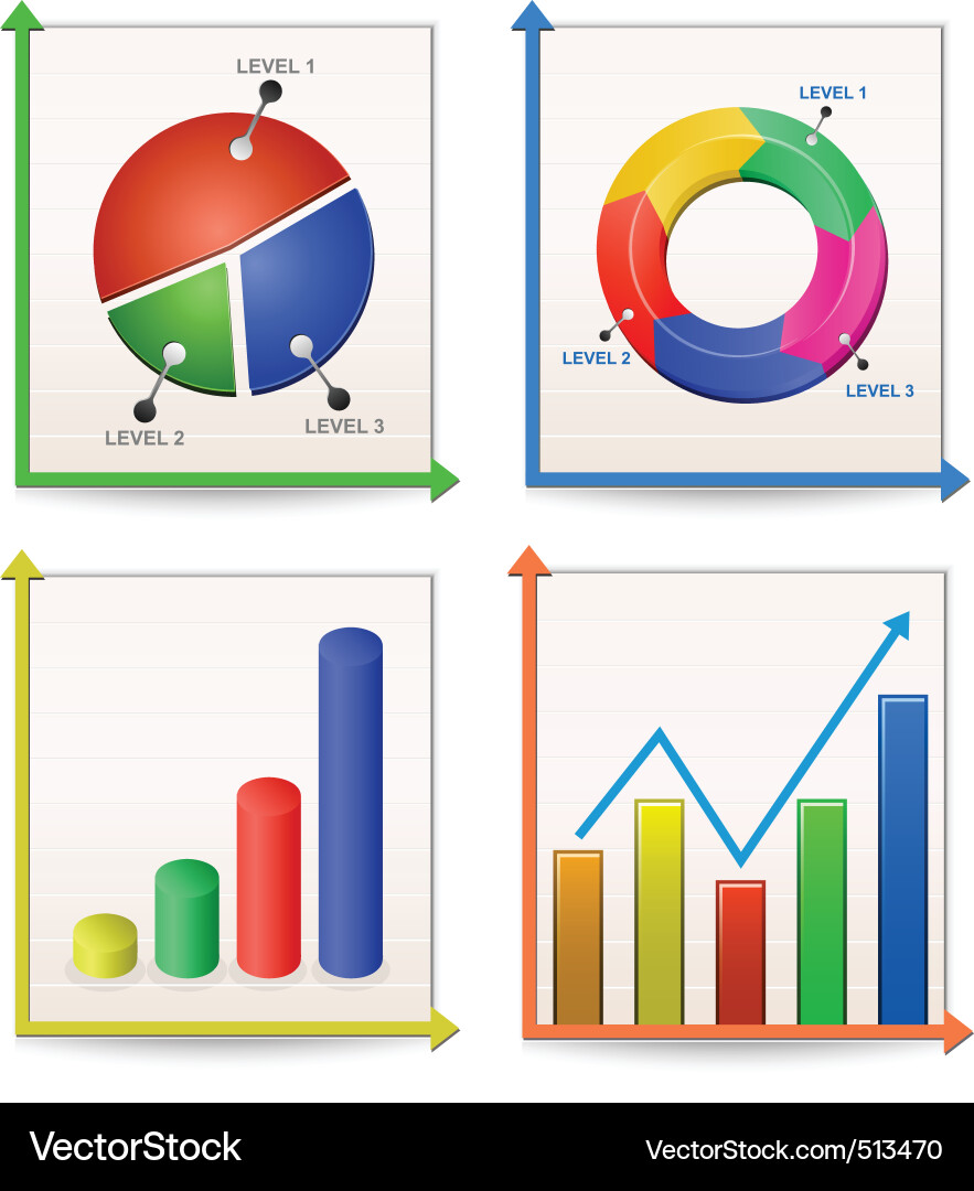 Charts and graphs collection vector image