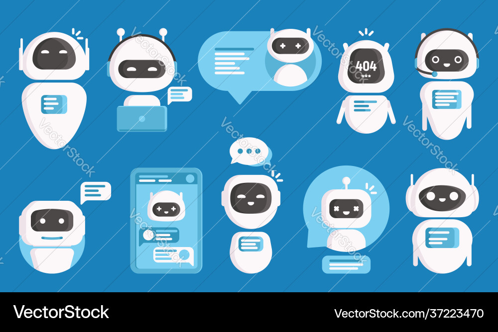 Chatbots or ai chat bots artificial intelligence Chatbots or ai chat bots artificial intelligence vector image