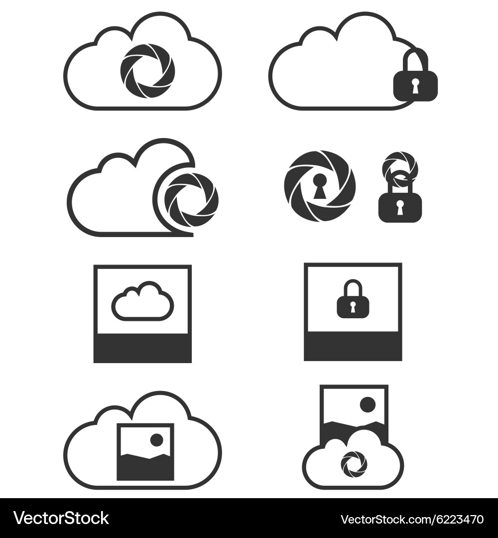 Cloud data backup icons Vector Image