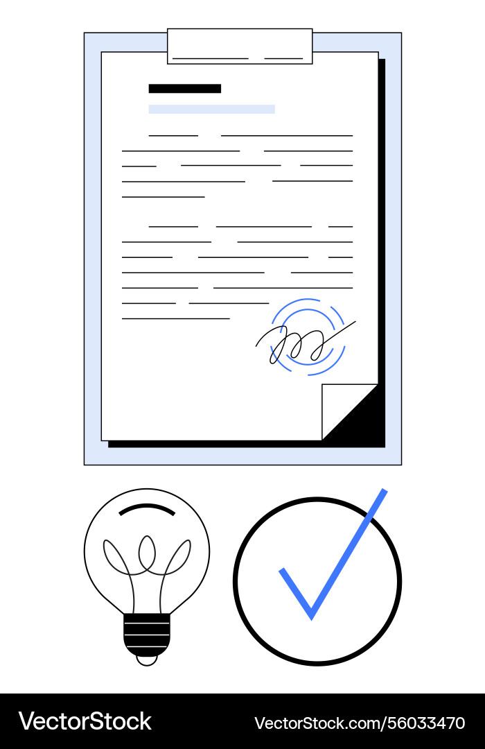 Document approval with creativity and validation Document approval with creativity and validation vector image