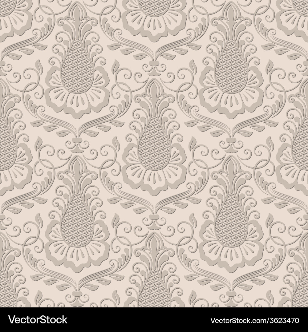 Elegant Damask Pattern Background vector image