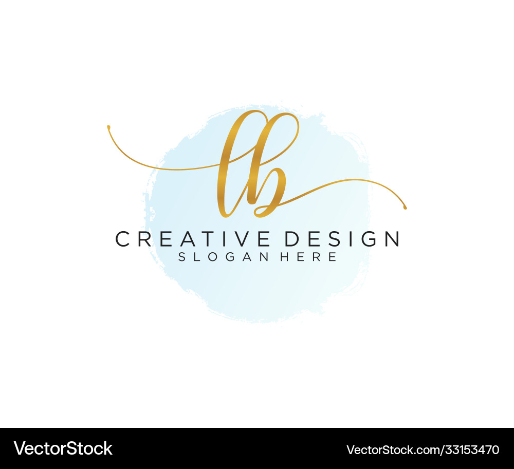 Elegant Initial 'LB' Logo - Watercolor Script Vector Image