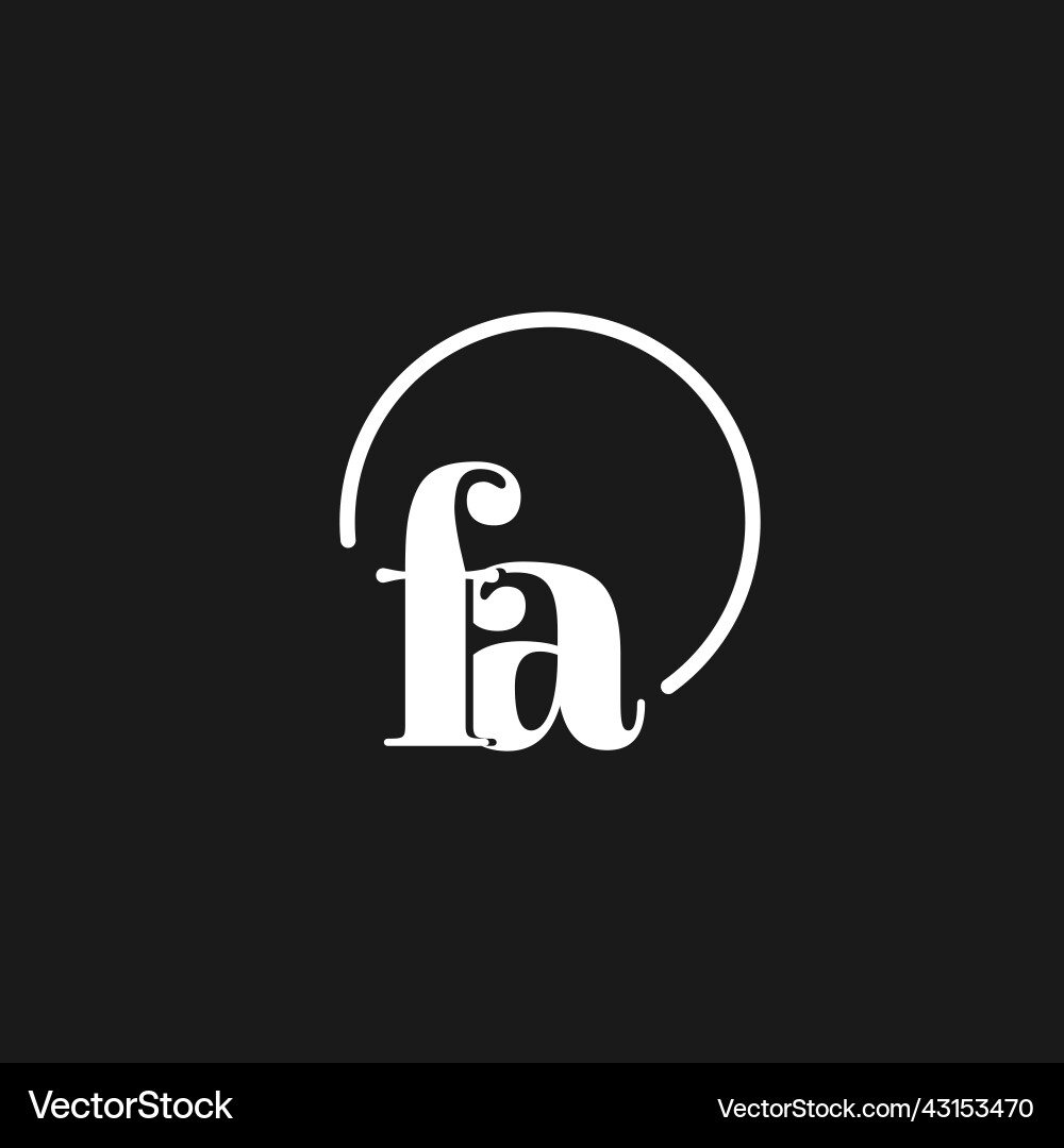 Fa logo initials monogram with circular lines Fa logo initials monogram with circular lines Vector Image