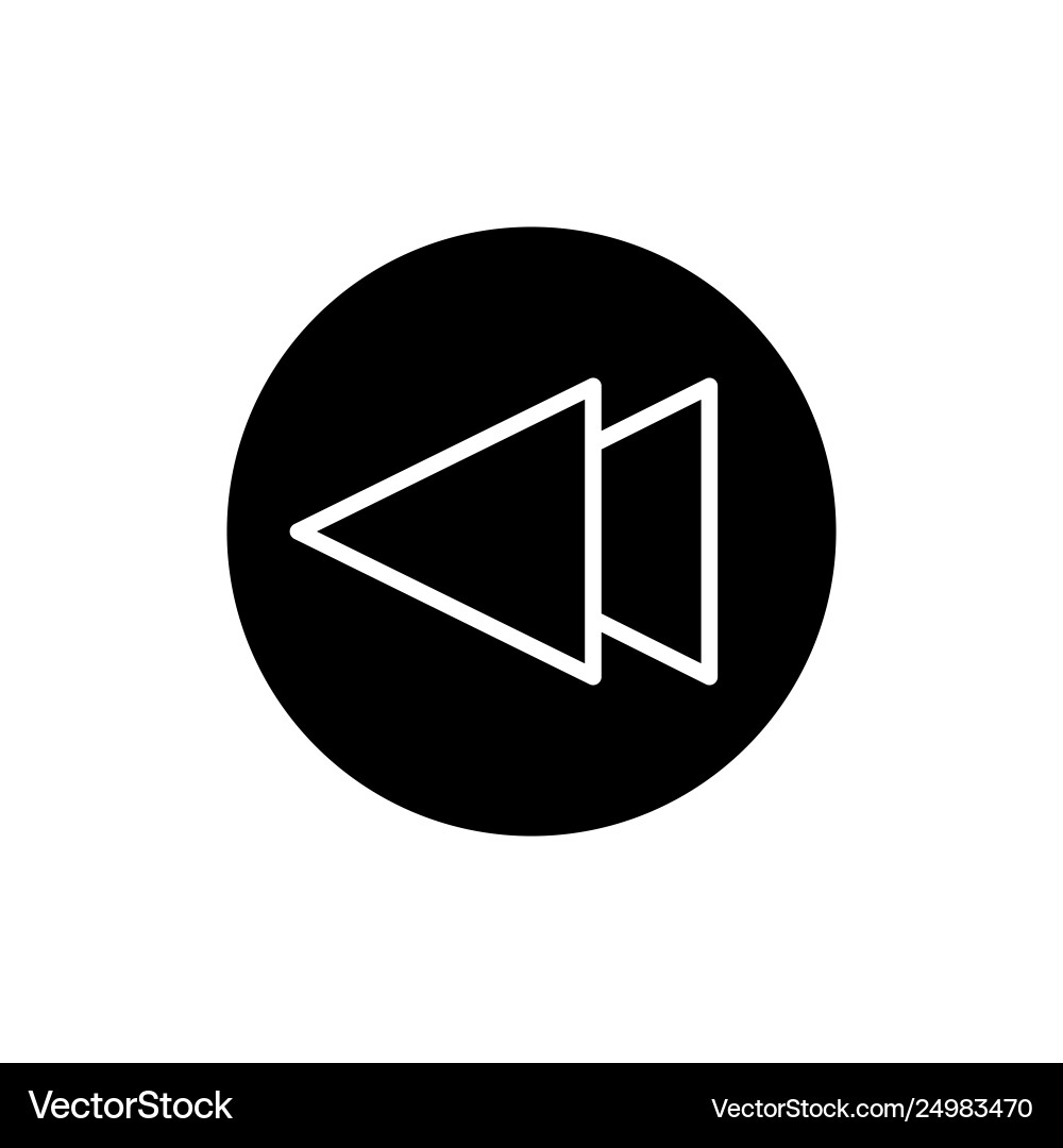 Fast back rewind media player icon linear vector image