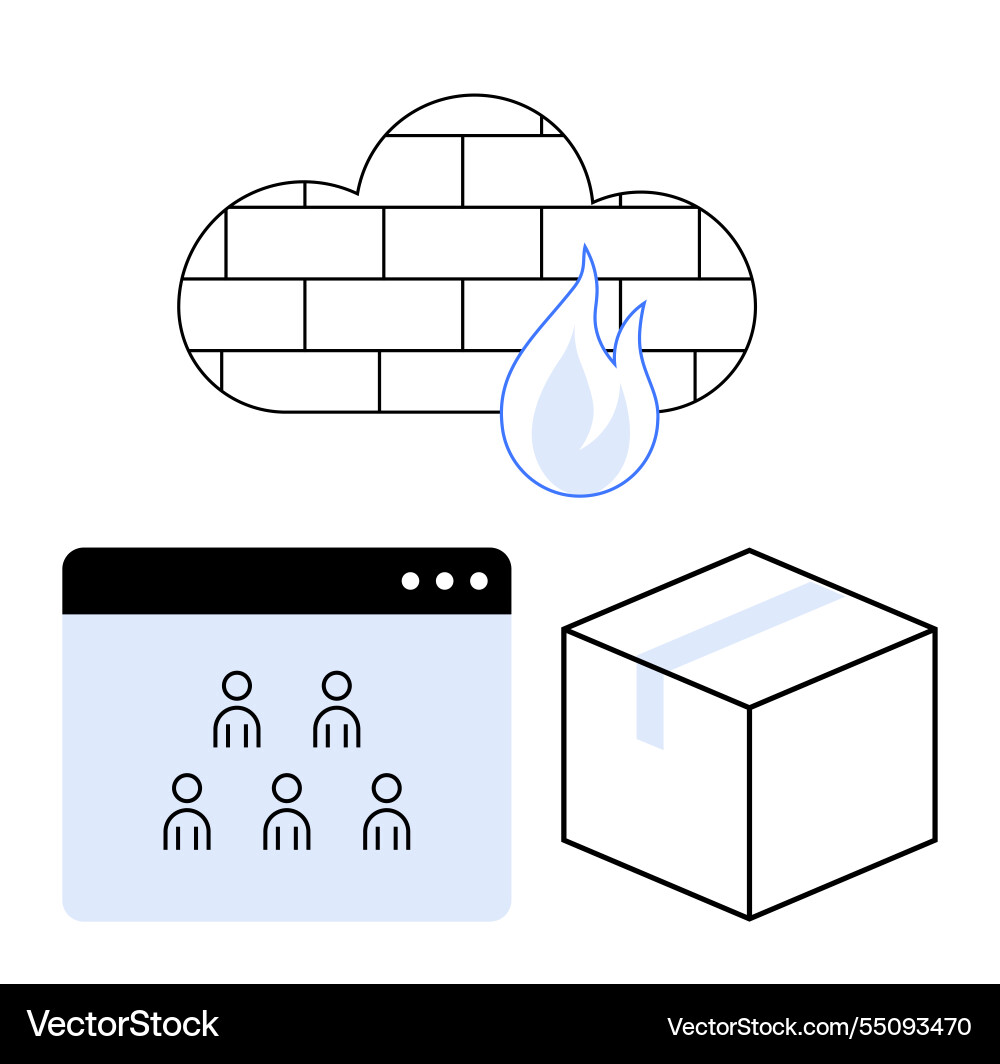 Firewall security user interface and logistics Firewall security user interface and logistics vector image