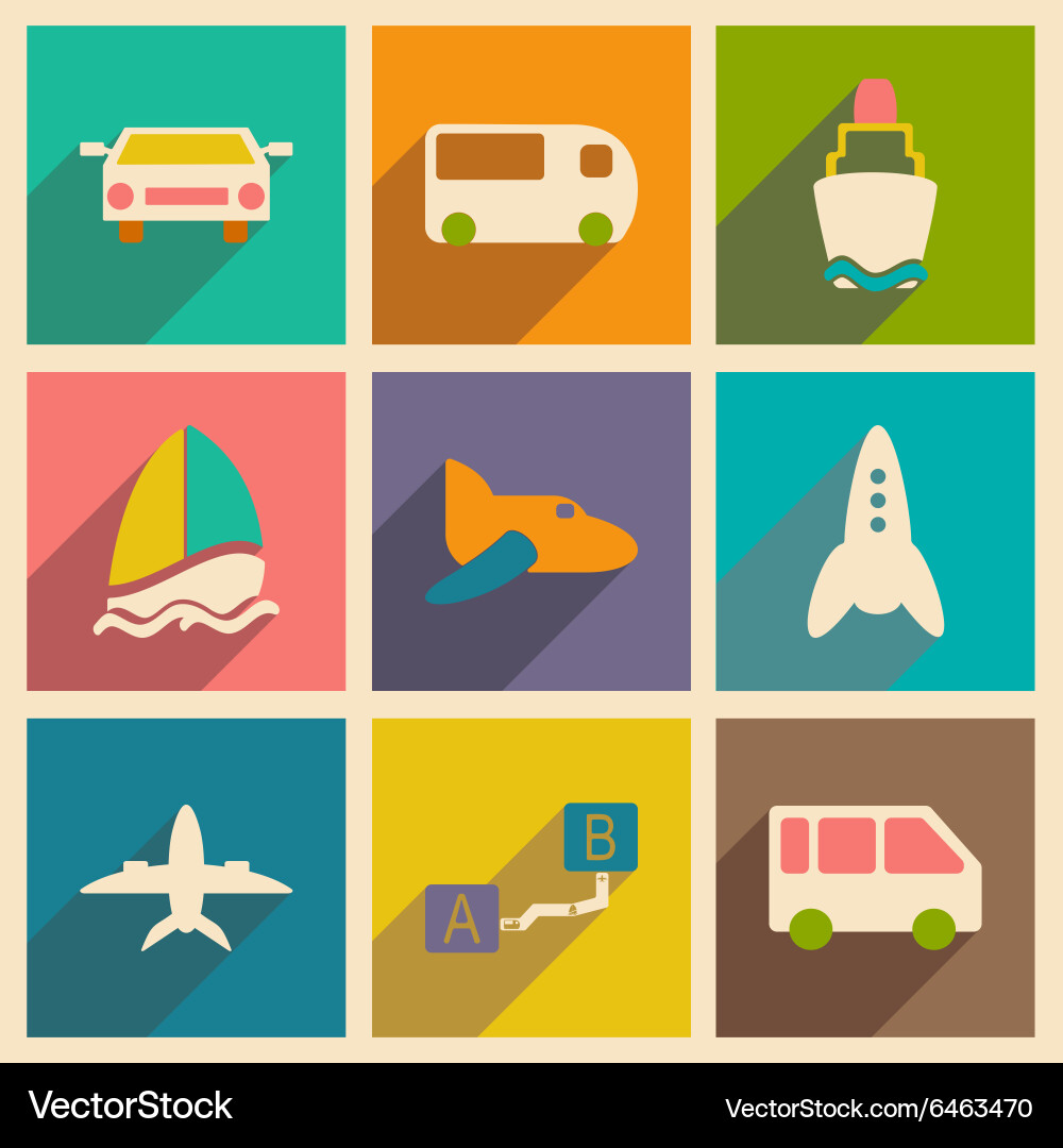 Flat with shadow concept and mobile application Vector Image