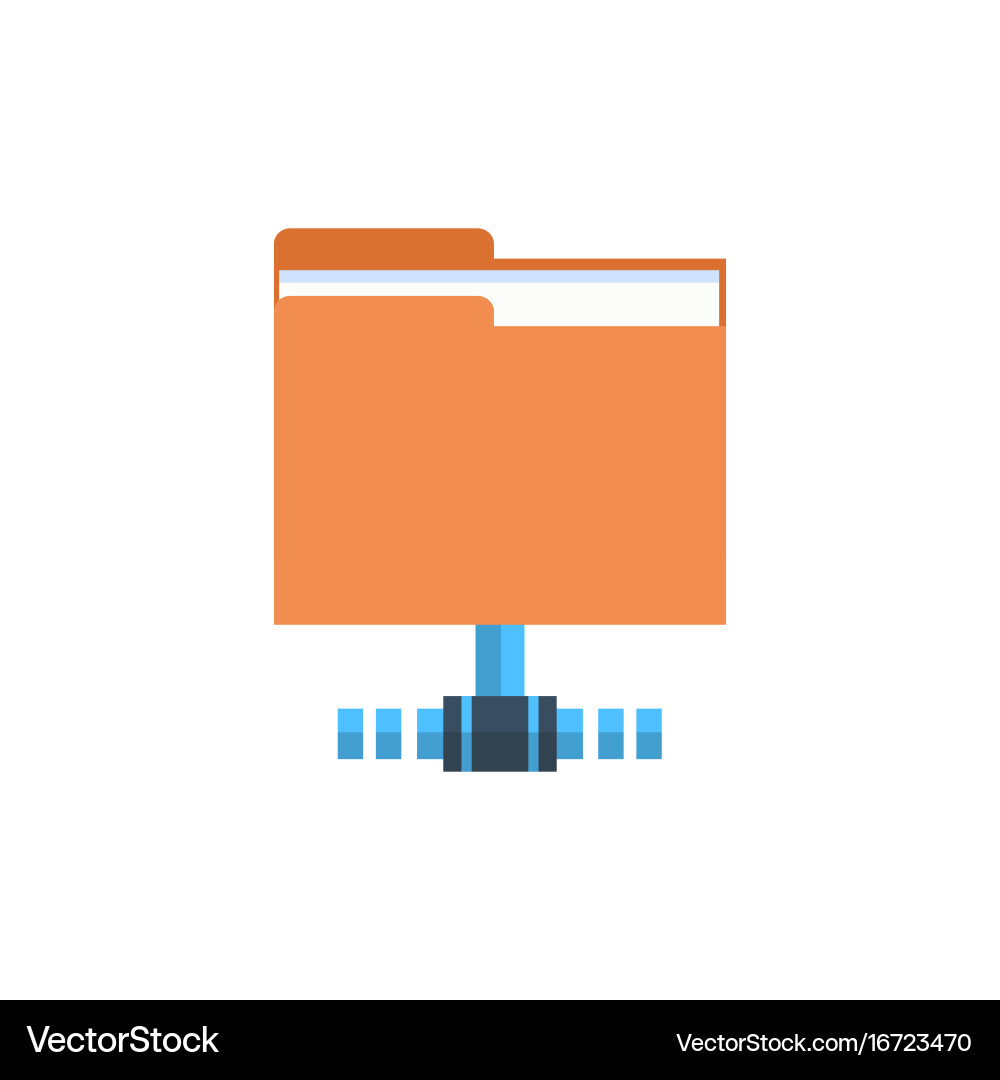 Folder data access icon cloud computer connection vector image