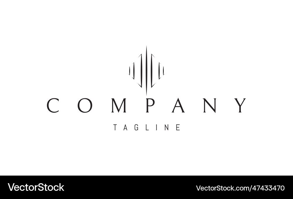 Logo on which an abstract image of columns vector image