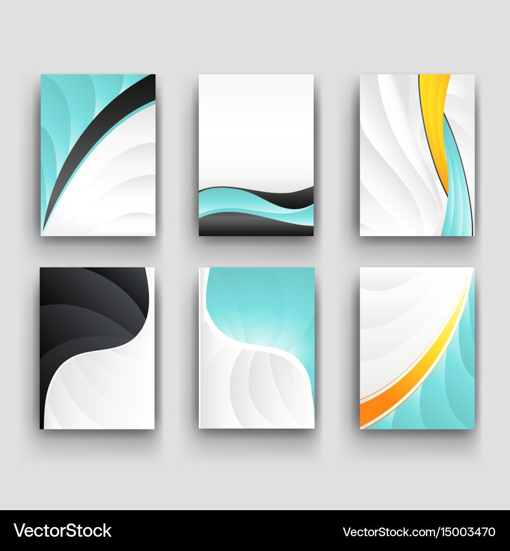 Minimal curve wave set background with shadow vector image