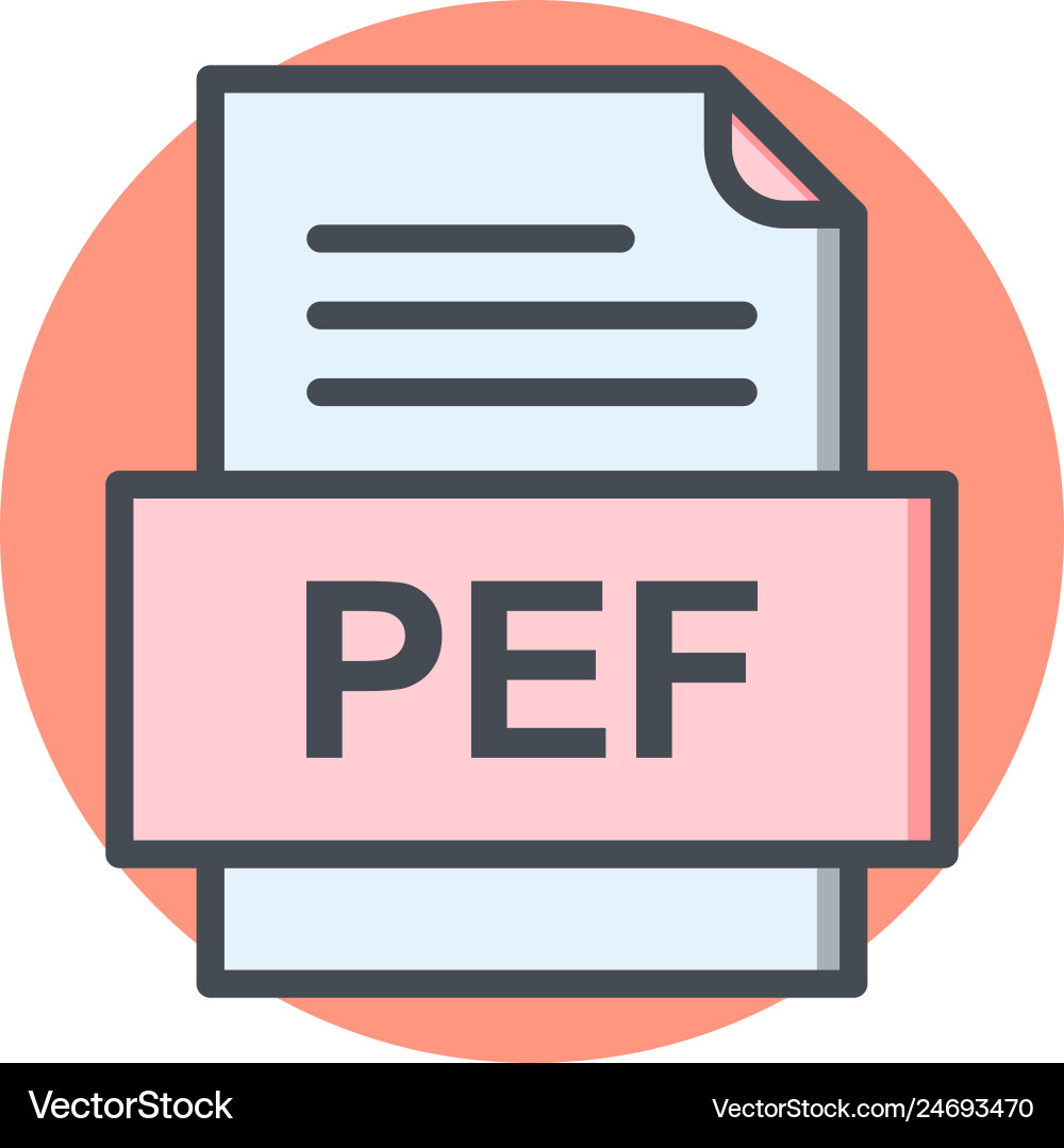 Pef file document icon vector image