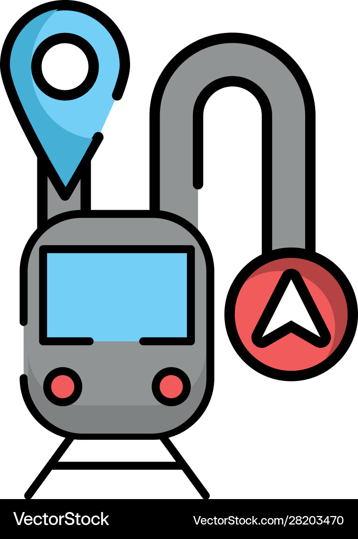 Pin pointer location guide with road and subway Vector Image