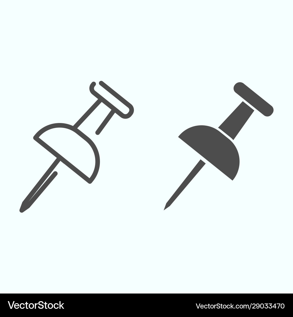 Push marker pin line and solid icon button Vector Image