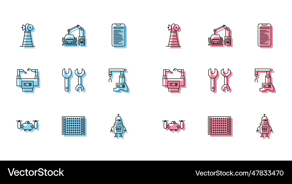 Set line drone flying with action camera printed Set line drone flying with action camera printed vector image