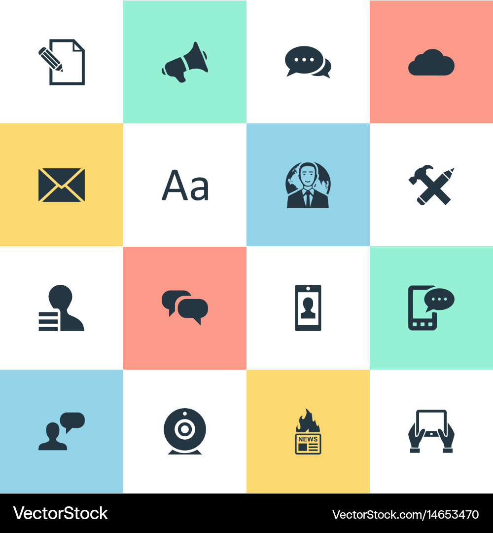 Set of simple blogging icons Vector Image