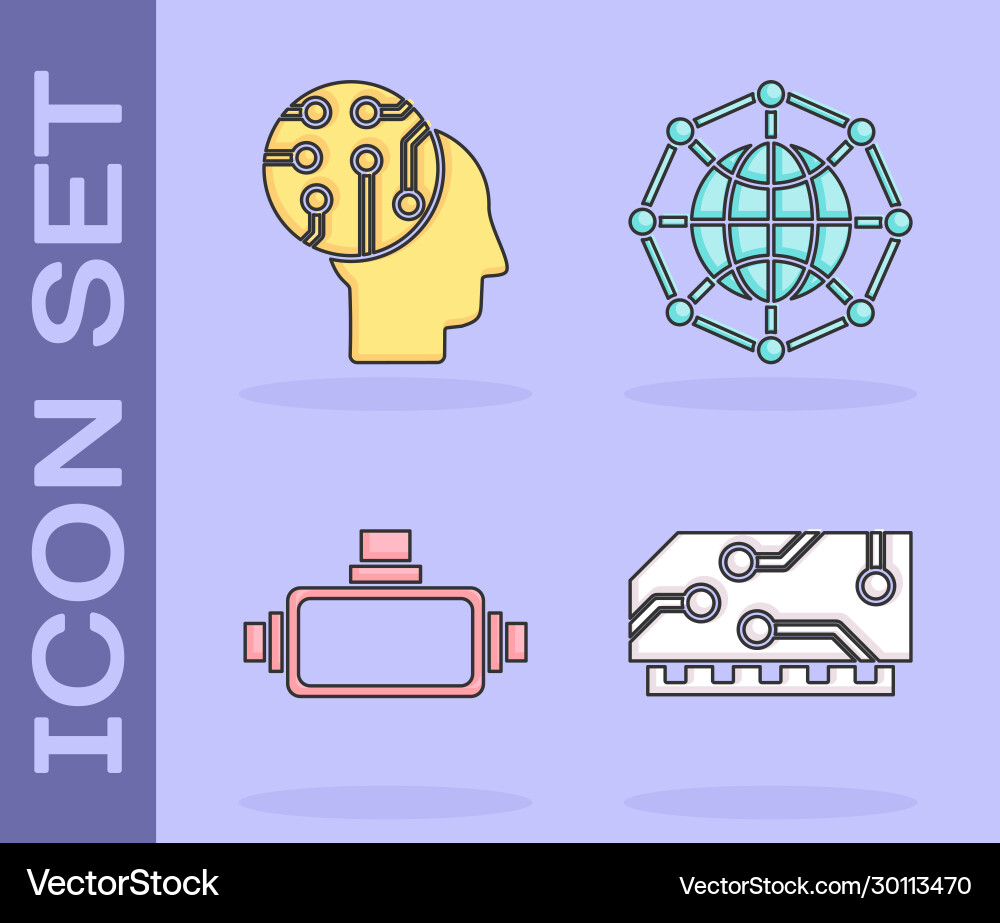 Set ram random access memory human brain Set ram random access memory human brain vector image
