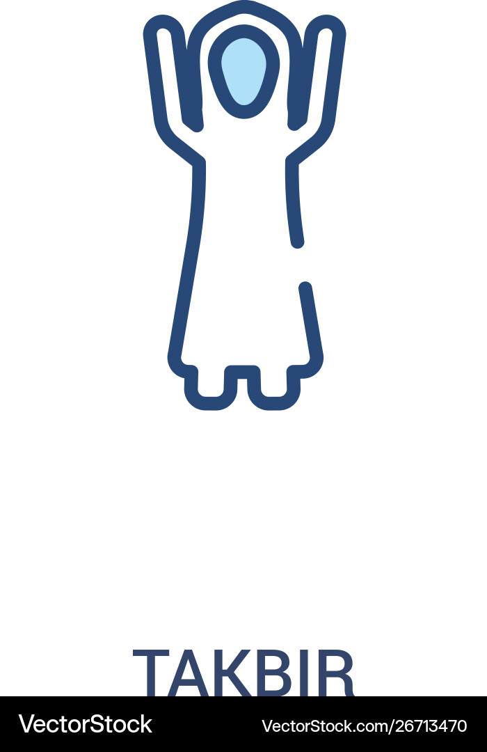 Takbir concept 2 colored icon simple line element vector image