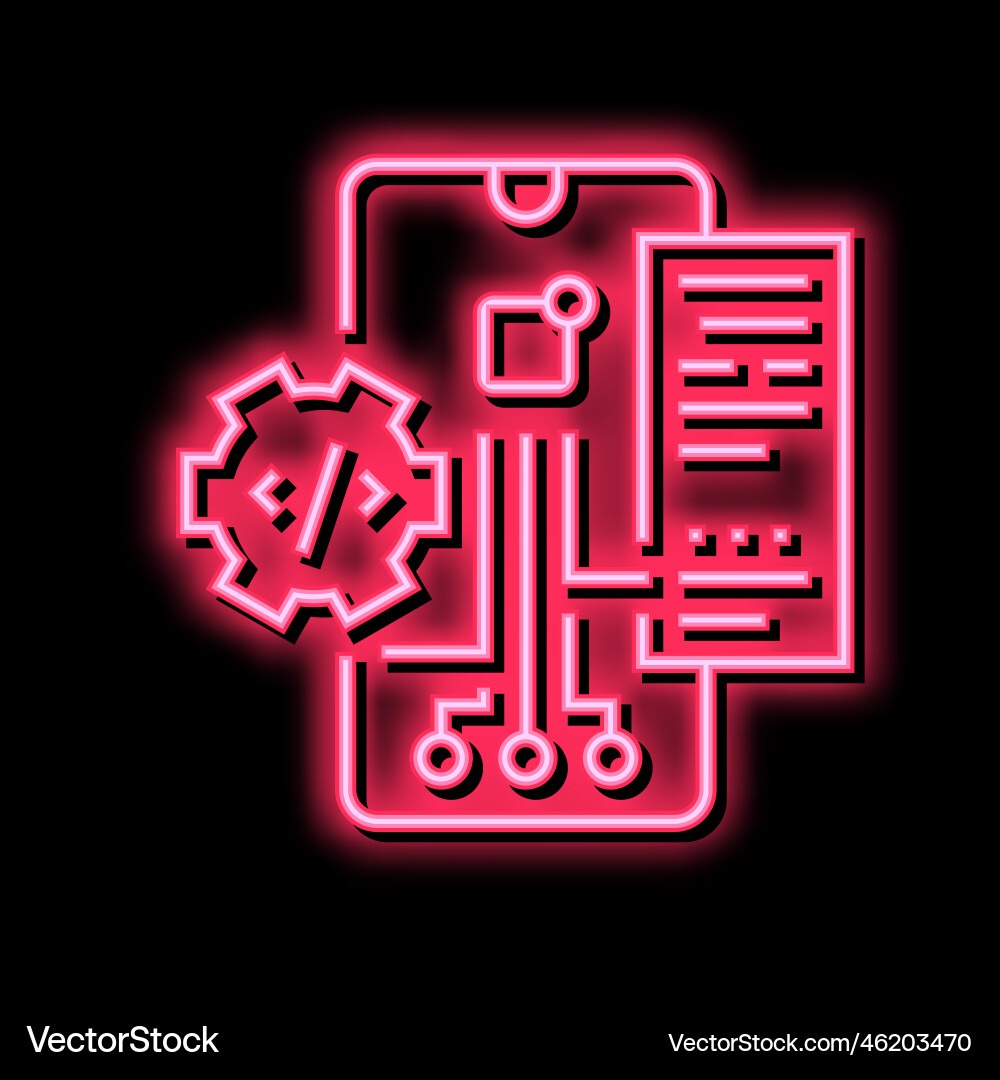 Testing application neon glow icon vector image