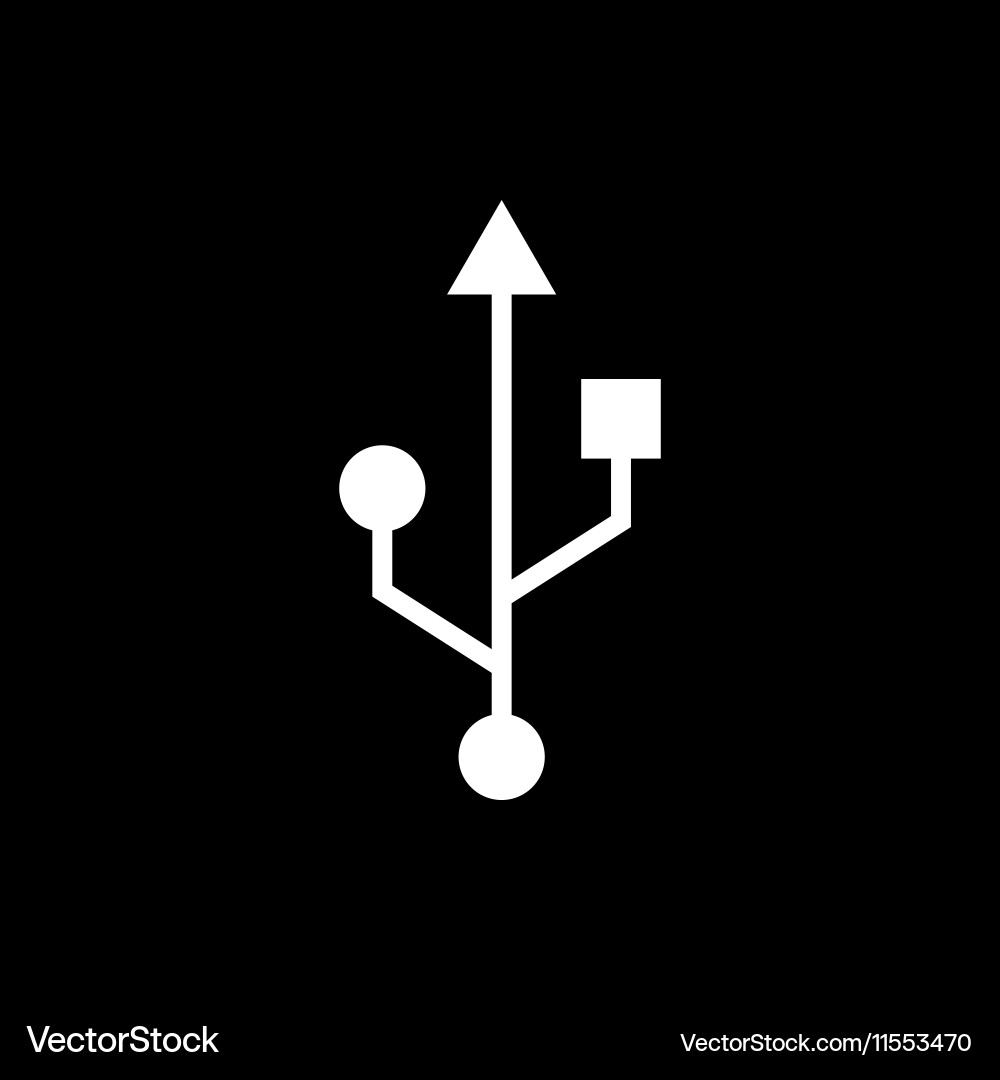 Usb icon transfer and connection data vector image