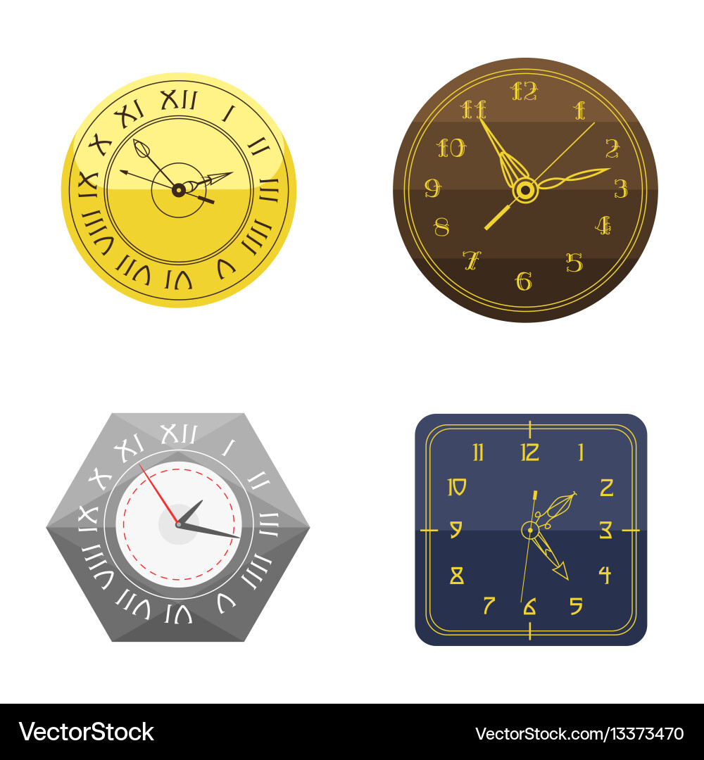 Wall clock circle sign with chronometer pointer vector image