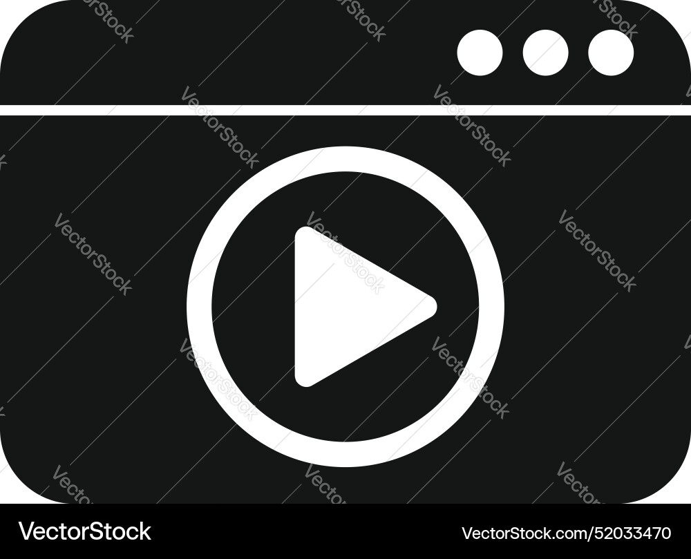 Web browser displaying video streaming service Vector Image