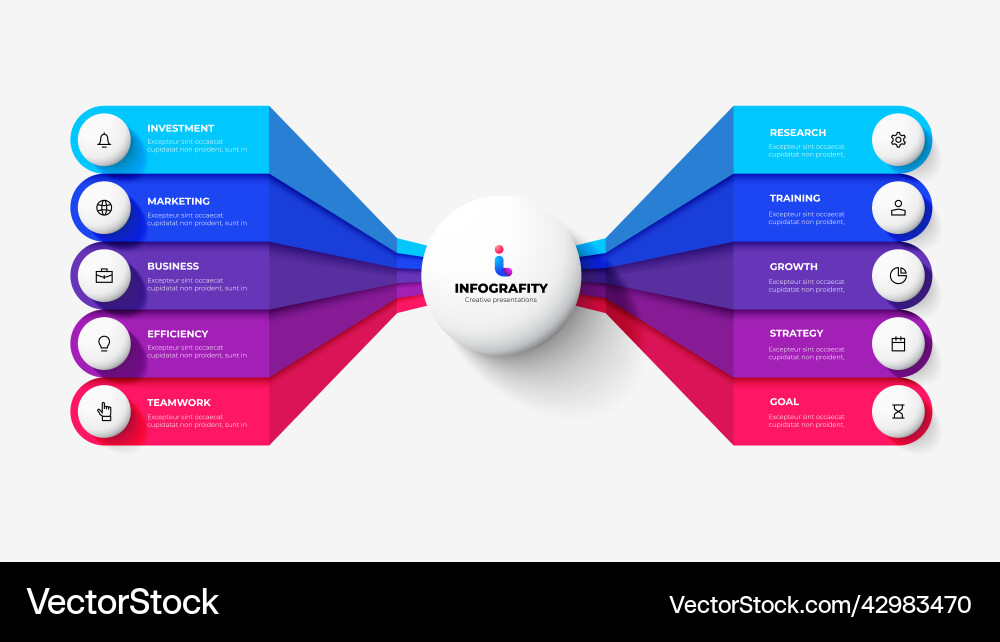 White circle with colorful rounded elements White circle with colorful rounded elements vector image