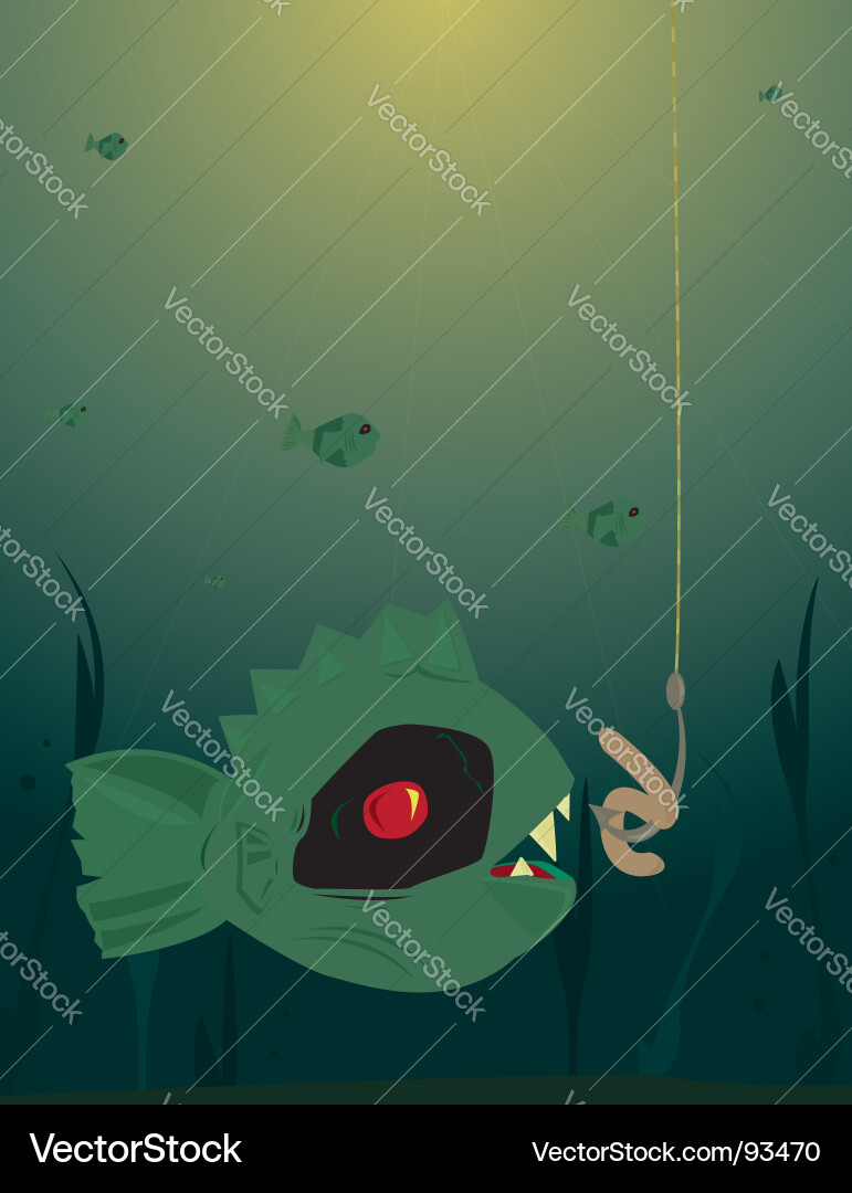 Zombie Fish Horror Vector Image