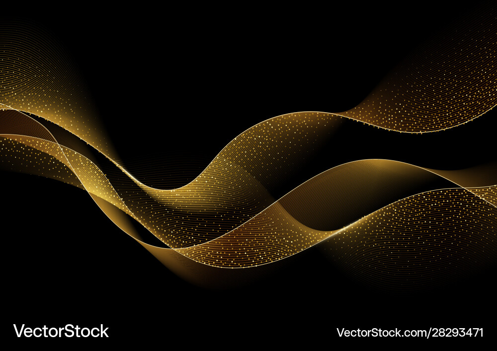 Abstract shiny color gold wave design element Vector Image
