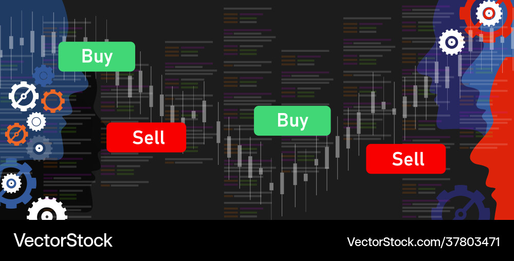 Algorithmic Trading Robot vector image
