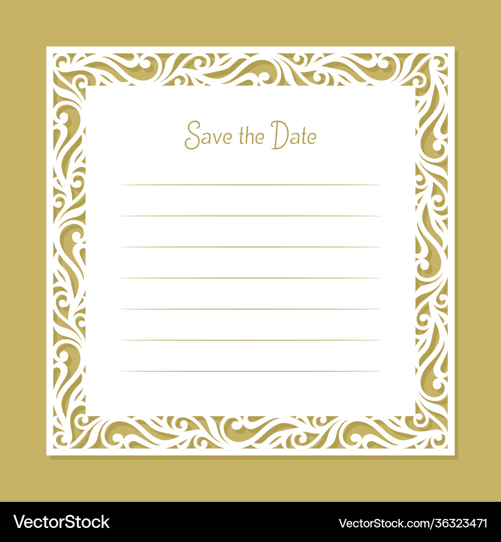 Card with a carved openwork edge Card with a carved openwork edge vector image