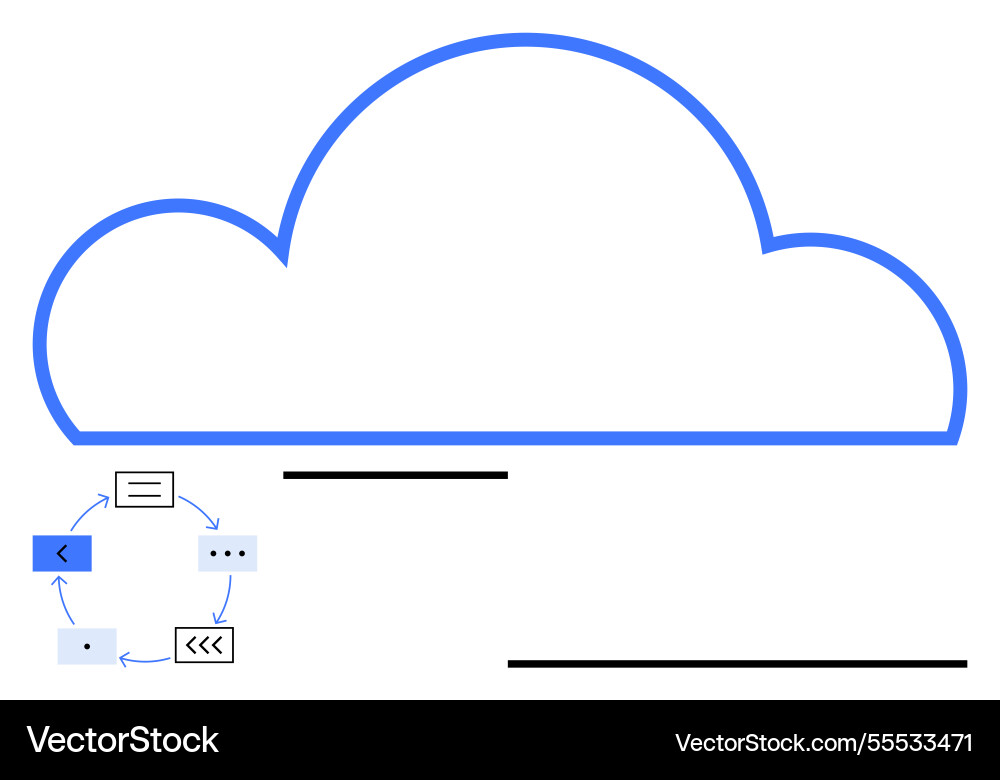 Cloud computing concept with process flow Vector Image