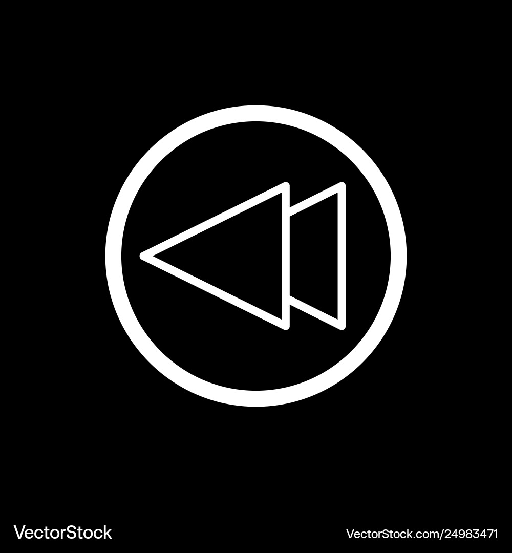 Fast back rewind media player icon linear Fast back rewind media player icon linear vector image