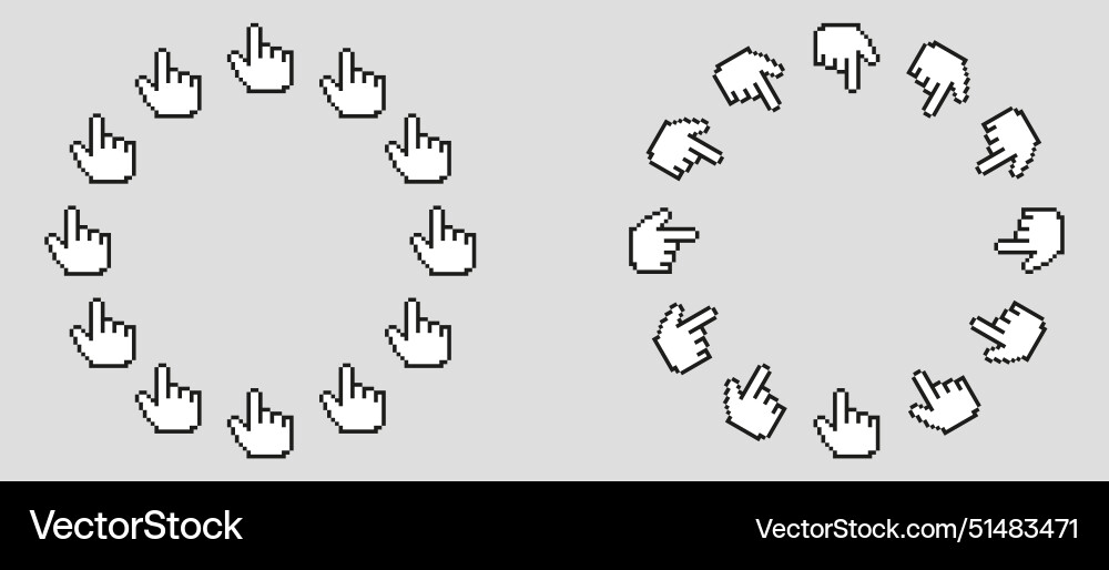 Finger click circle frame hand mouse pointer vector image